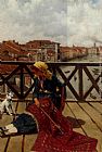Franz Leo Ruben A Distraction On The Accademia Bridge, Venice painting
